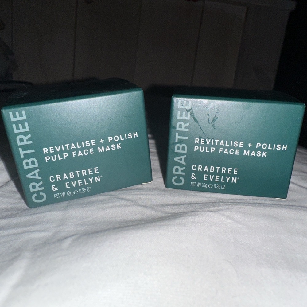 Crabtree & Evelyn Revitalise + Polish Pulp Face Mask Lot of 2 x (10g/0.35oz)